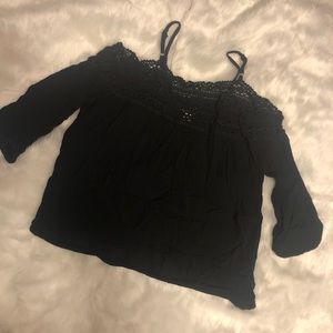 Black off shoulder lace top